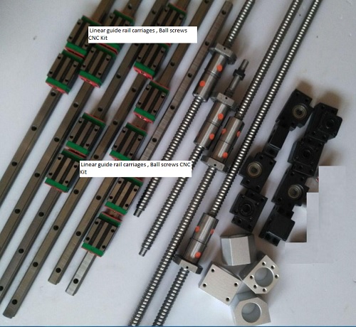 HIWIN Linear guide rail carriages , Ball screws with DOUBLE BALLNUT for CNC